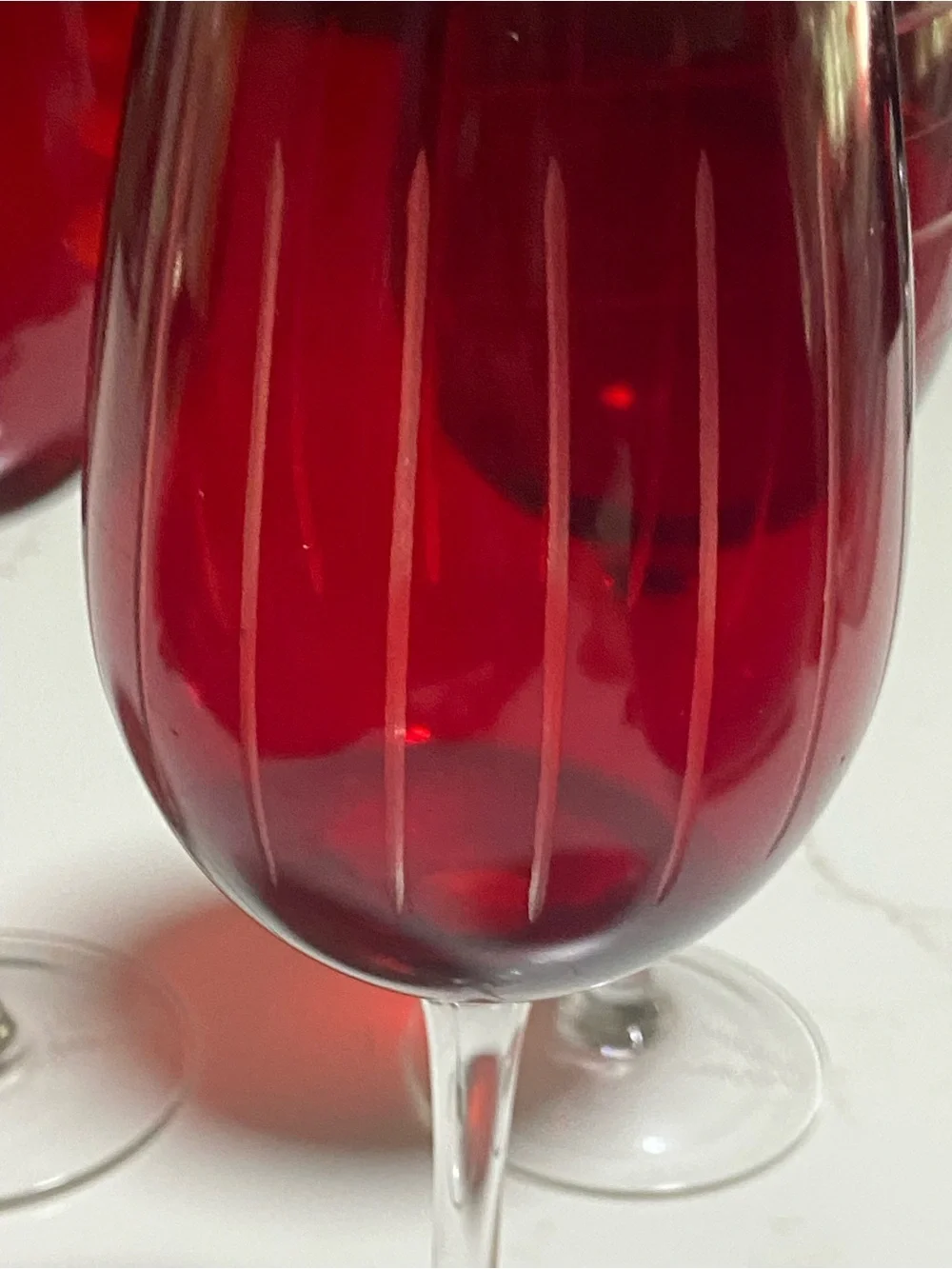 MIKASA 4PC. RUBY Tall HOLIDAY Pedestal Wine Glass